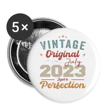 July 2023 Birthday July 2023 Original 2023 July - Buttons large 2.2''/56 mm (5-pack) - white - Front