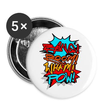 Comic Cartoon Speech Bubbles - Buttons large 2.2''/56 mm (5-pack) - white - Front