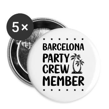Barcelona Party Crew - Buttons large 2.2''/56 mm (5-pack) - white - Front