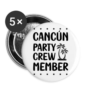 Cancun Party Crew - Buttons large 2.2''/56 mm (5-pack) - white - Front
