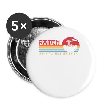 Ramen mehr als ein Essen Shoyu Bowl Miso Tonkotsu - Buttons groß 56 mm (5er Pack) - Weiß - Vorne