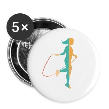 Retro Jumping Speed Skipping Professional Jump - Buttons large 2.2''/56 mm (5-pack) - white - Front