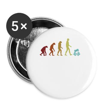 Evolution Haustier Costa Rica Liebhaber Rotäugiger Laubfrosch - Buttons groß 56 mm (5er Pack) - Weiß - Vorne