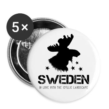 Suède - Lot de 5 grands badges (56 mm) - blanc - Devant