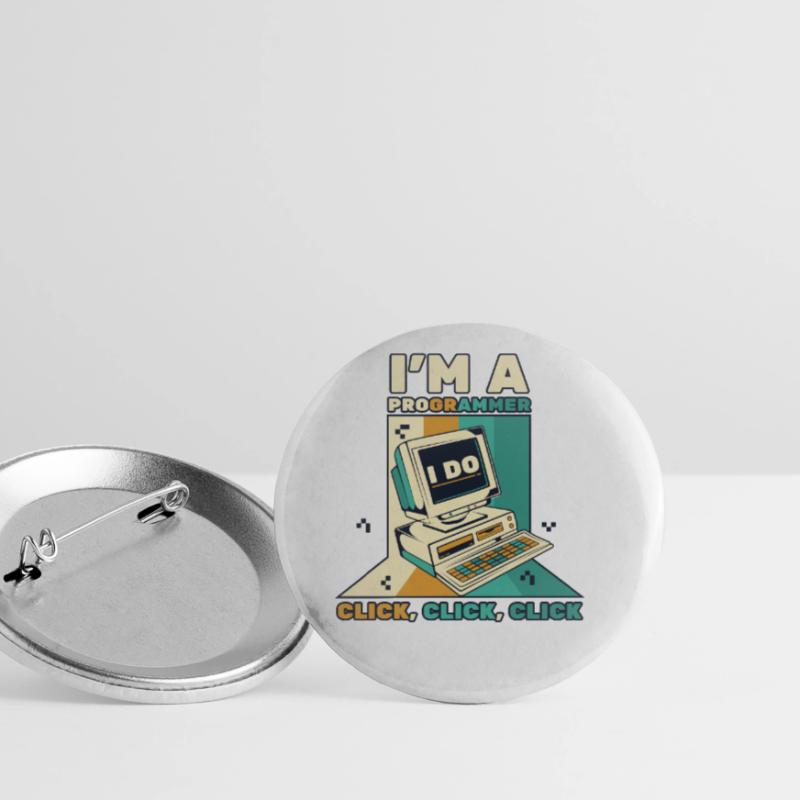 Je suis un programmeur Click Software Engineer Coder Lot de 5 grands badges (56 mm)
