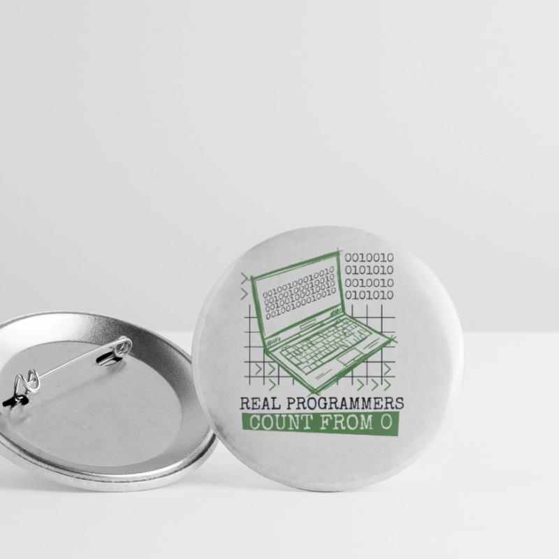 Real Programmers Count From 0 Developer Coder Buttons groß 56 mm (5er Pack)