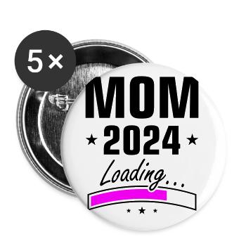 Mama 2024 Loading Mom - Buttons large 2.2''/56 mm (5-pack) - white - Front