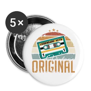 Septembre 1951 Naissance Vintage Anniversaire Rétro - Lot de 5 grands badges (56 mm) - blanc - Devant