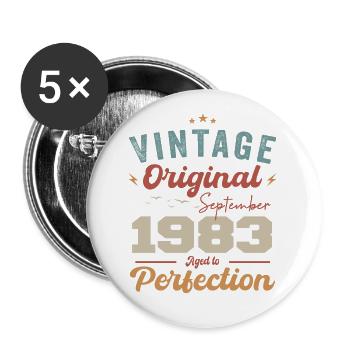 Septembre 1983 Jubilé 1983 Septembre Don - Lot de 5 grands badges (56 mm) - blanc - Devant