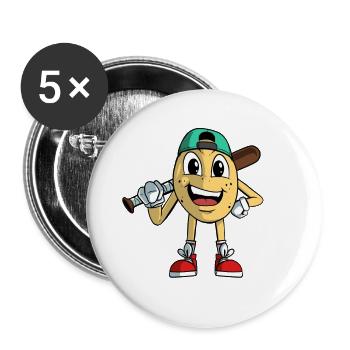 potato baseball player baseball - Buttons large 2.2''/56 mm (5-pack) - white - Front