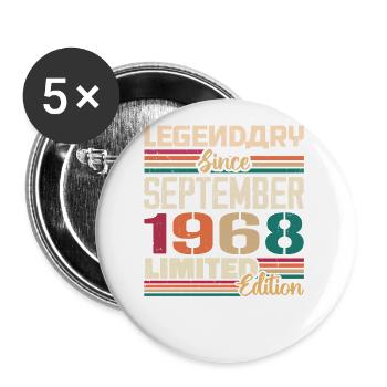 September 1968 Jubilee 1968 September Gift - Buttons large 2.2''/56 mm (5-pack) - white - Front