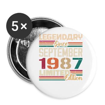 September 1987 Jubilee 1987 September Gift - Buttons large 2.2''/56 mm (5-pack) - white - Front