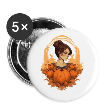 Feminine Fall Thanksgiving Design for Women - Buttons large 2.2''/56 mm (5-pack) - white - Front