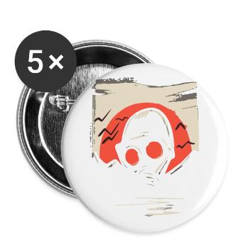 Japanese Red Sun: Gas Mask - Buttons large 2.2''/56 mm (5-pack) - white - Front
