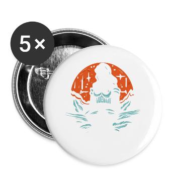 Mutter Natur, die Stern-Heldin - Buttons groß 56 mm (5er Pack) - Weiß - Vorne