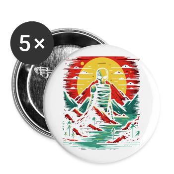 Nature : Mort errante dans la nature - Lot de 5 grands badges (56 mm) - blanc - Devant