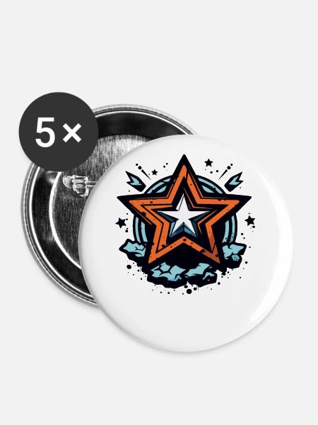 Der Sternen-Held des Volkes - Buttons groß 56 mm (5er Pack) - Weiß