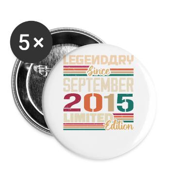 September 2015 Anniversary 2015 September Gift - Buttons large 2.2''/56 mm (5-pack) - white - Front