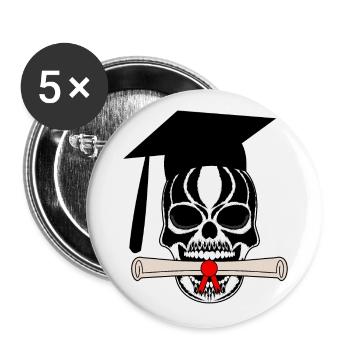 Skull and crossbones conclusion - Buttons large 2.2''/56 mm (5-pack) - white - Front