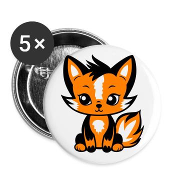 Fox Animal Baby - Buttons large 2.2''/56 mm (5-pack) - white - Front