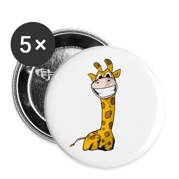 Girafe cadeau Afrique Animal Zoo - Lot de 5 grands badges (56 mm) - blanc - Devant