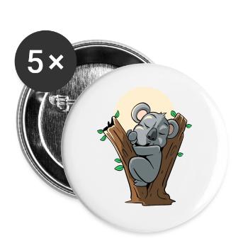 Schlafender Koalabär - Buttons groß 56 mm (5er Pack) - Weiß - Vorne
