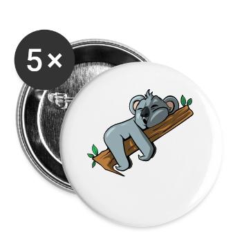 Schlafender Koalabär - Buttons groß 56 mm (5er Pack) - Weiß - Vorne