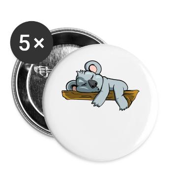 Schlafender Koalabär - Buttons groß 56 mm (5er Pack) - Weiß - Vorne