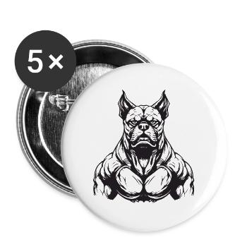 Dog Muscles Workout Gym - Buttons large 2.2''/56 mm (5-pack) - white - Front