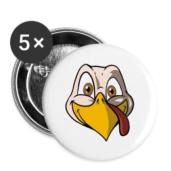 Funny Thanksgiving Turkey Costume - Buttons large 2.2''/56 mm (5-pack) - white - Front
