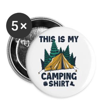 This is my Camping Clothes Glamping Campsite - Buttons large 2.2''/56 mm (5-pack) - white - Front