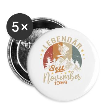 Legendär Seit November 1954 - 1954 - Buttons groß 56 mm (5er Pack) - Weiß - Vorne