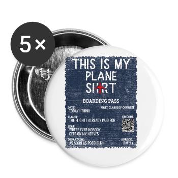 Devis de voyage de vacances - C’est mon avion - Lot de 5 grands badges (56 mm) - blanc - Devant