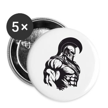 Spartan Gladiator Muscles Bodybuilding - Buttons large 2.2''/56 mm (5-pack) - white - Front