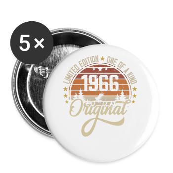 1966 Vintage Vintage Retro Birthday Gift - Buttons large 2.2''/56 mm (5-pack) - white - Front