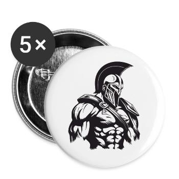 Spartan Gym Gladiator Muscles Bodybuilding - Buttons large 2.2''/56 mm (5-pack) - white - Front