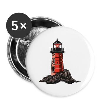 Icône de phare - Lot de 5 grands badges (56 mm) - blanc - Devant