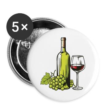 Verre à vin VinRaisins Vin - Lot de 5 grands badges (56 mm) - blanc - Devant