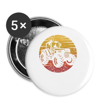 Agriculture rétro Agriculteur biologique Agriculteur Économiste agricole - Lot de 5 grands badges (56 mm) - blanc - Devant