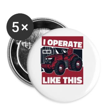 J'opère comme ça Agriculture Agriculteur biologique - Lot de 5 grands badges (56 mm) - blanc - Devant