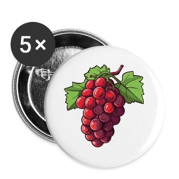 Symbole des raisins - Lot de 5 grands badges (56 mm) - blanc - Devant