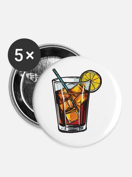 Limonade Drink - Buttons groß 56 mm (5er Pack) - Weiß