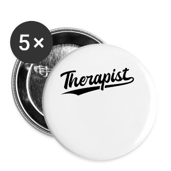 Retro Swoosh Job - Therapist - Buttons large 2.2''/56 mm (5-pack) - white - Front