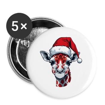 Giraffe Christmas Animal Head - Buttons large 2.2''/56 mm (5-pack) - white - Front