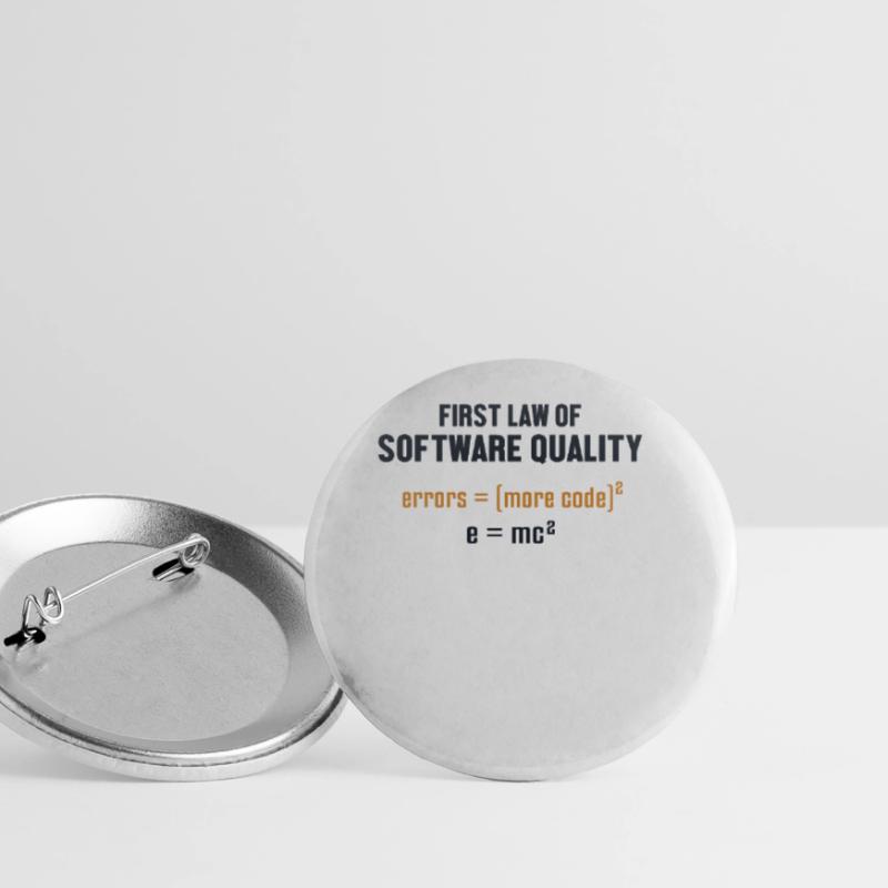 First Law of Software Quality Developer Coder Buttons groß 56 mm (5er Pack)