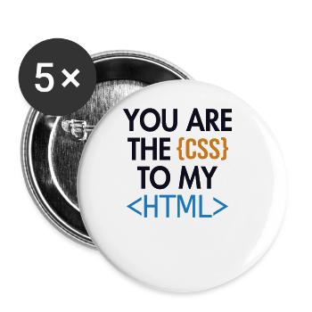You are the CSS to my HTML Developer Coder - Buttons large 2.2''/56 mm (5-pack) - white - Front
