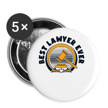 Meilleur avocat de tous les temps Conseiller juridique Procureur général - Lot de 5 grands badges (56 mm) - blanc - Devant