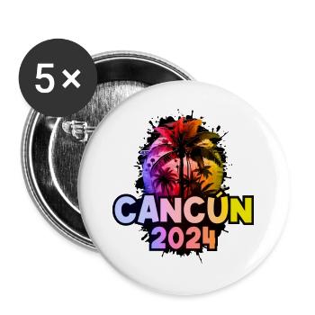 Cancun 2024 Holiday Colorful - Buttons large 2.2''/56 mm (5-pack) - white - Front