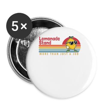 Stand de limonade plus qu’un travail limonade en carton - Lot de 5 grands badges (56 mm) - blanc - Devant