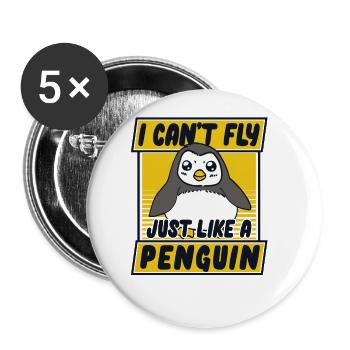 Je ne peux pas voler comme un pingouin Königspinguin - Lot de 5 grands badges (56 mm) - blanc - Devant